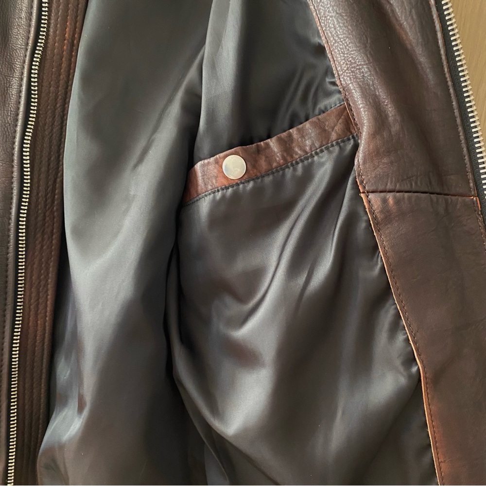Diesel L-OIUKI Leather Bomber Jacket brown - Picture 9 of 15